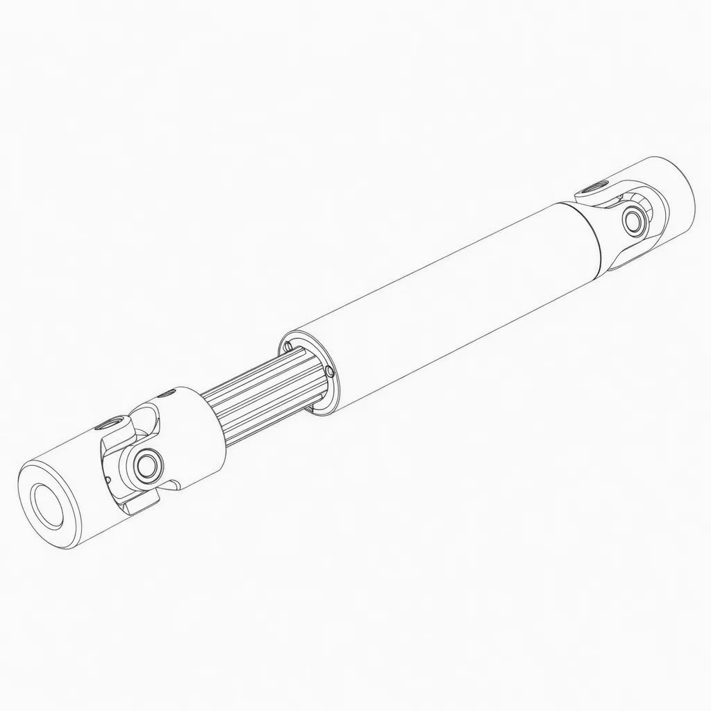 Telescopic splined shaft assembly with male and female sliding components